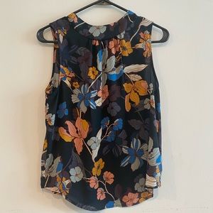 Who What Wear Floral Blue Tank Top Blouse size Small